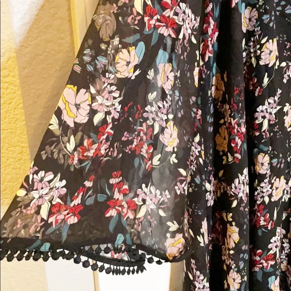 NICHOLAS Floral Chain Neck Wrap Silk Dress - Picture 10 of 15